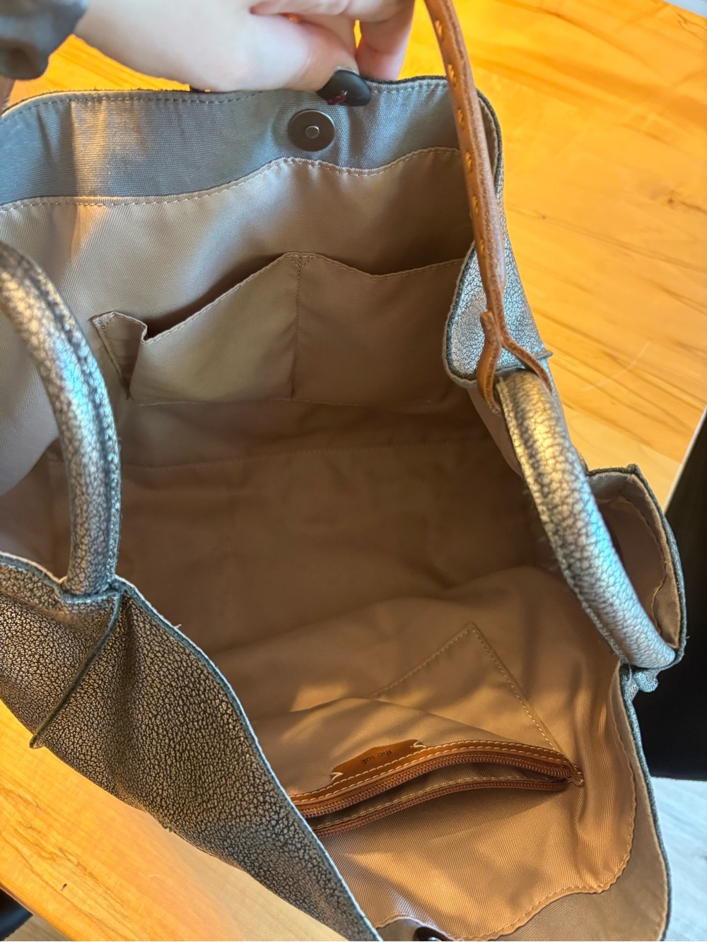 The Sak Los Feliz Large Tote Bag, Metallic Silver - Picture 5 of 16